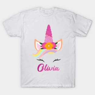 Name olivia unicorn lover T-Shirt